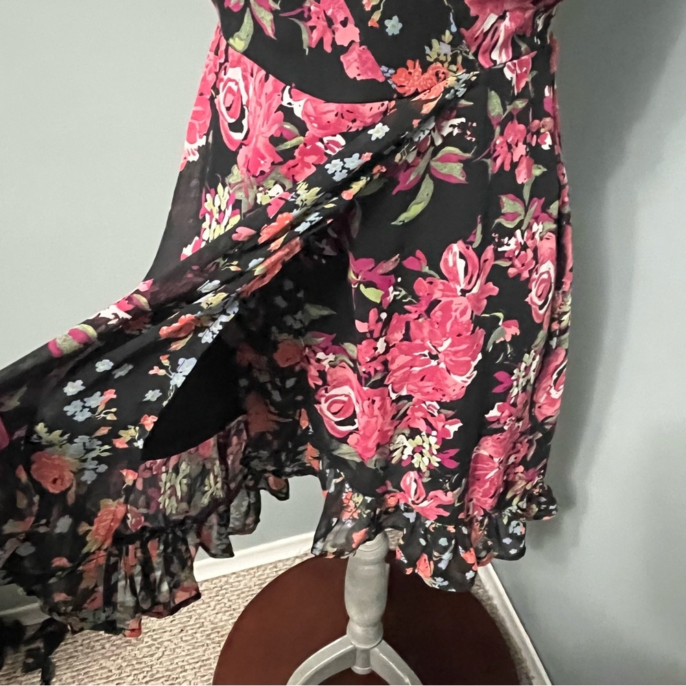 BAND OF GYPSIES Anthropology floral wrap dress sleeveless size small garden girl - Picture 4 of 11
